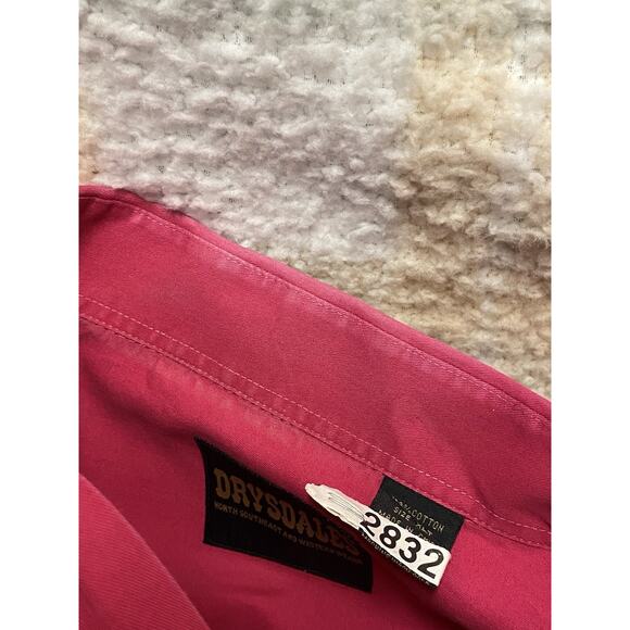 VTG Drysdales Pearl Snap Long Sleeve Shirt Men's Cowboy Ranch XL T Pink Heavy - Picture 9 of 10